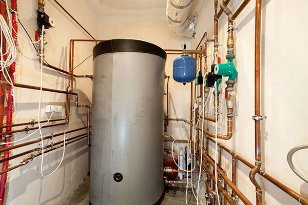 Boiler and pipes of the Water heating system